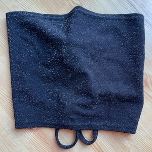 Black with silver sparkles lace up back closure